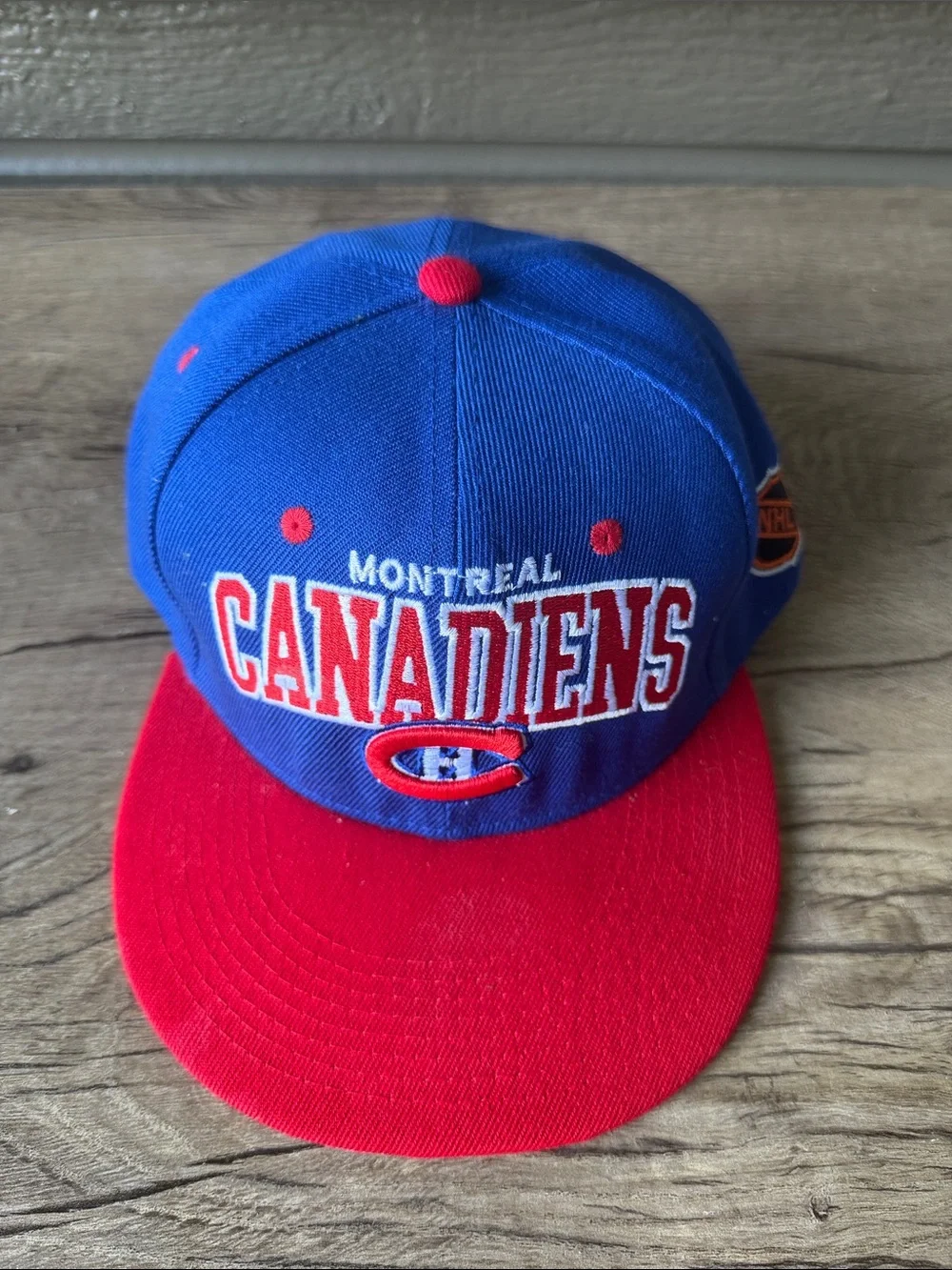 Mitchell & Ness Montreal Canadiens Blue and Red Snapback Hat adjustable